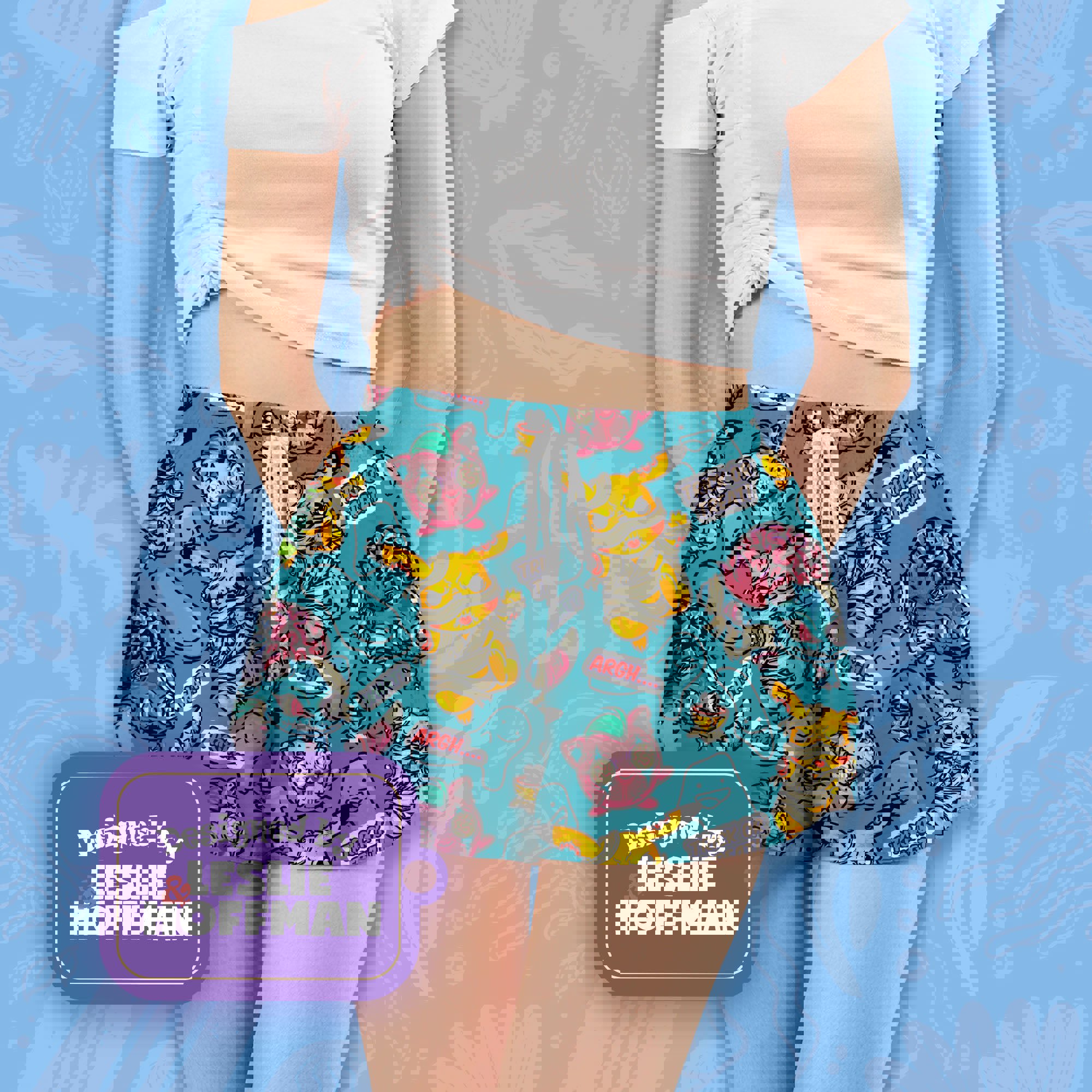 Pikachu Zombie Jocker Blue Electric Pokemon Shorts