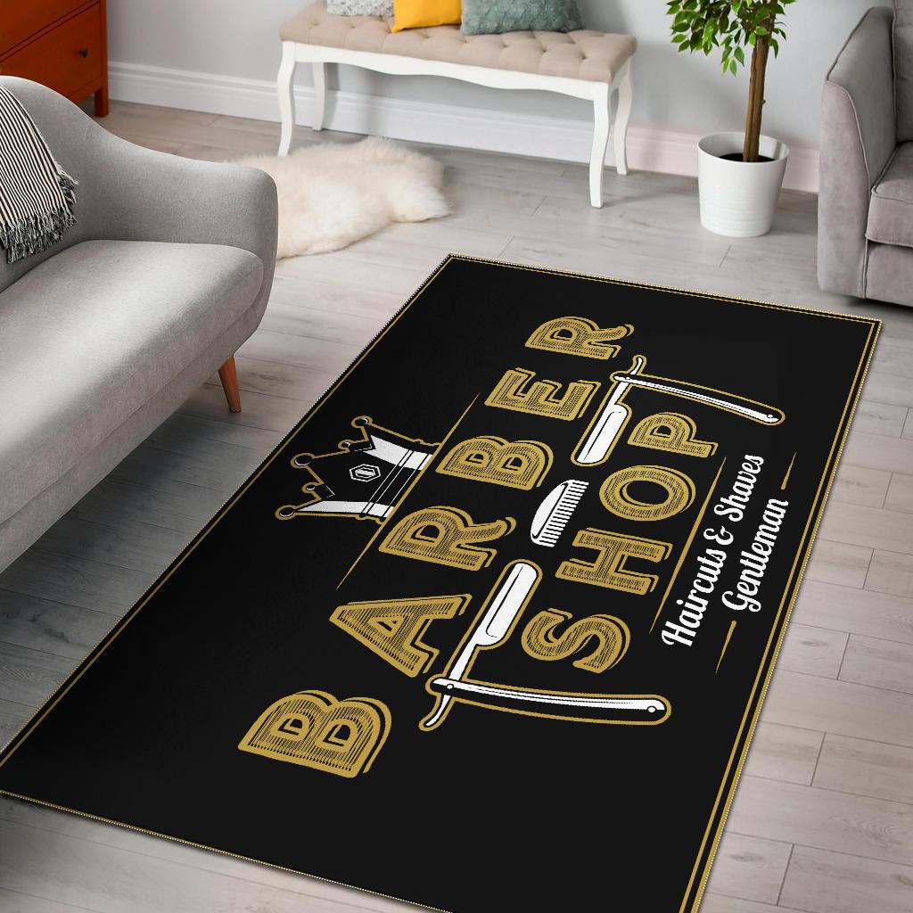 Barber rug king barber shop gentleman black full size