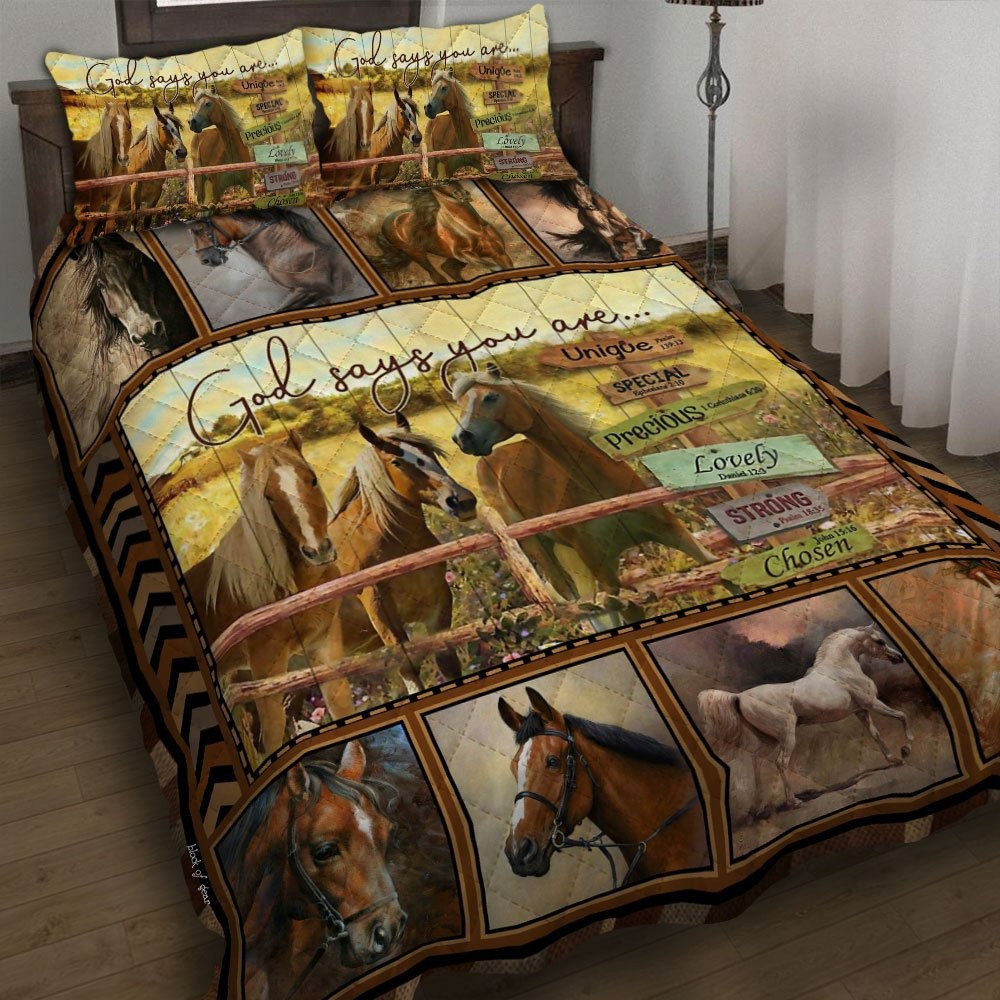 Horse quilt set god says you are