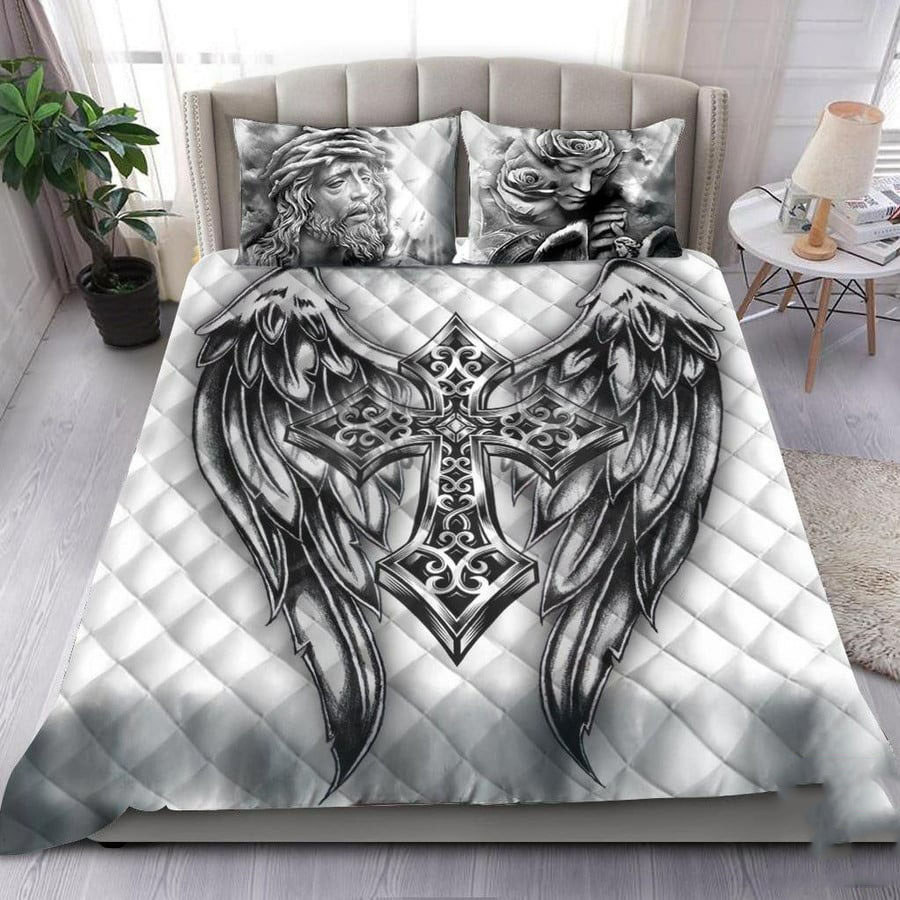Jesus tattoo quilt set