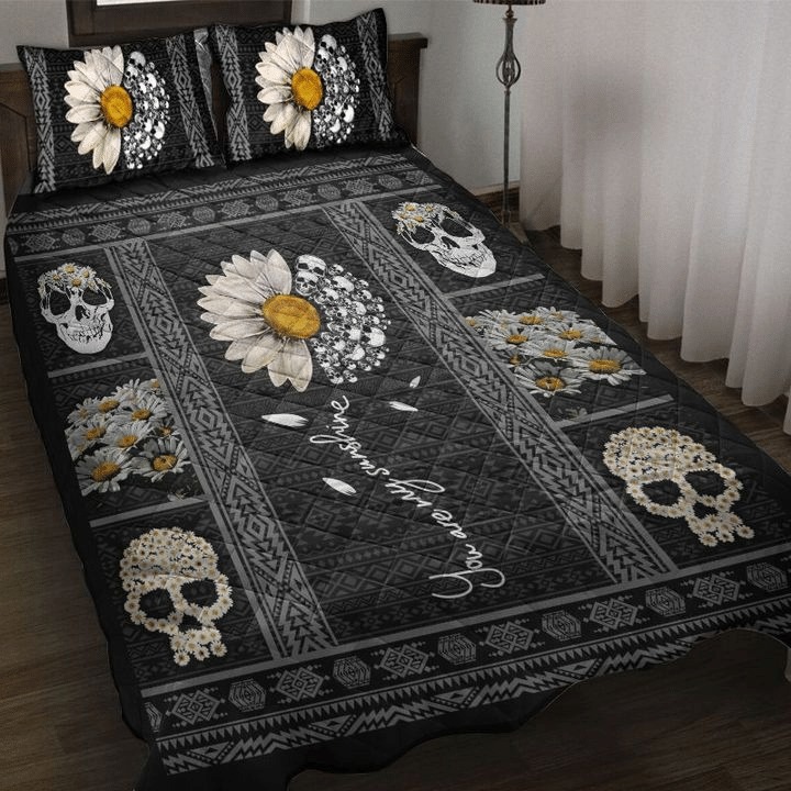 Skull quilt set daisy