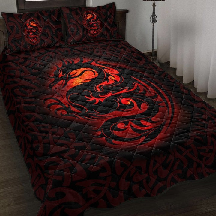 Wales celtic quilt bed set fury celtic dragon with knot