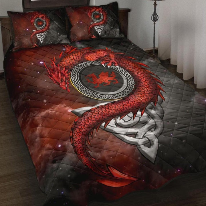 Wales celtic quilt set dragon with celtic