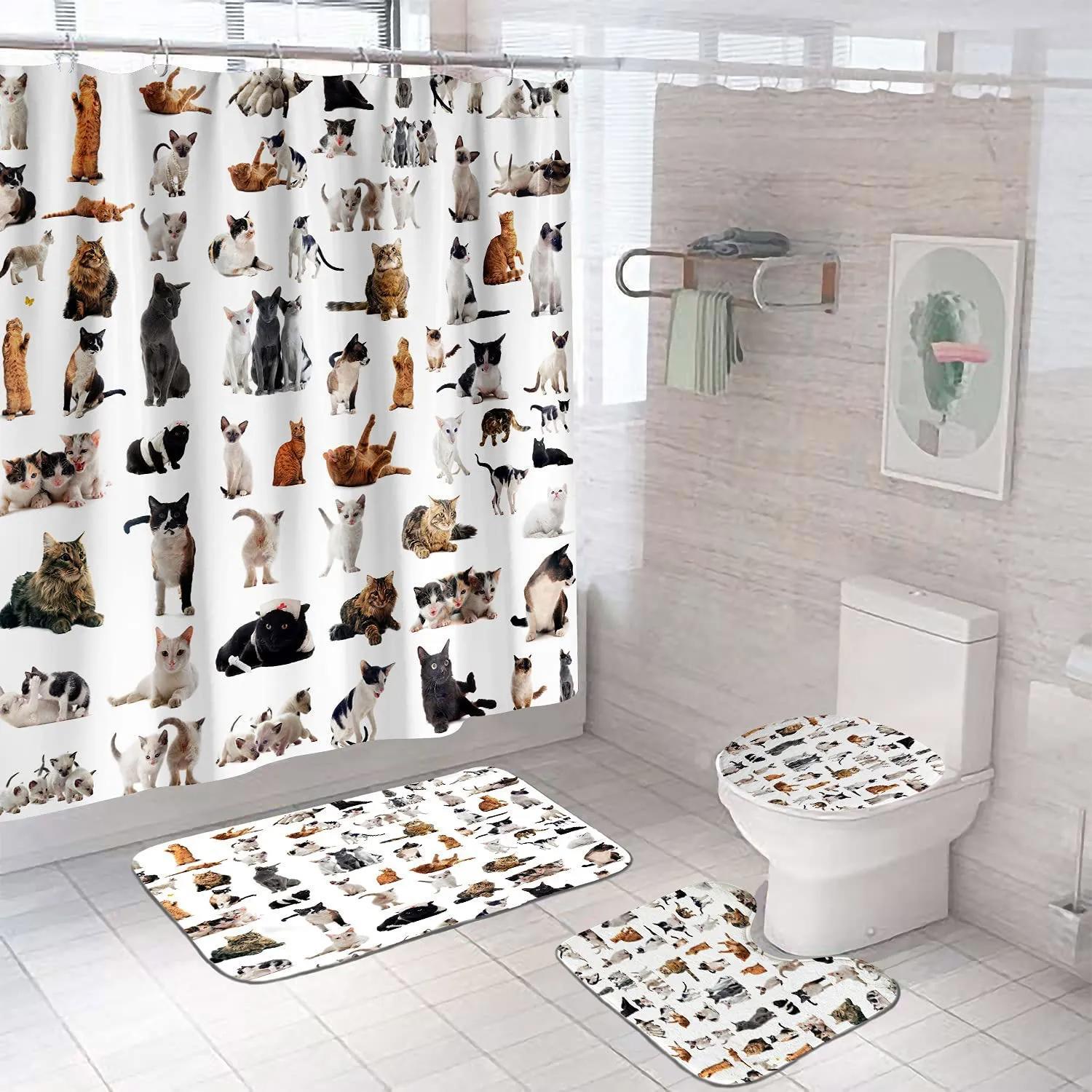 Animal themed cat and dog bathroom set