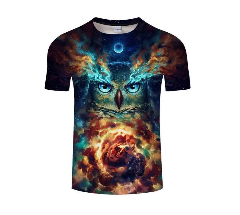 Creative big owl tshirt | cool original summer bird top t-shirt
