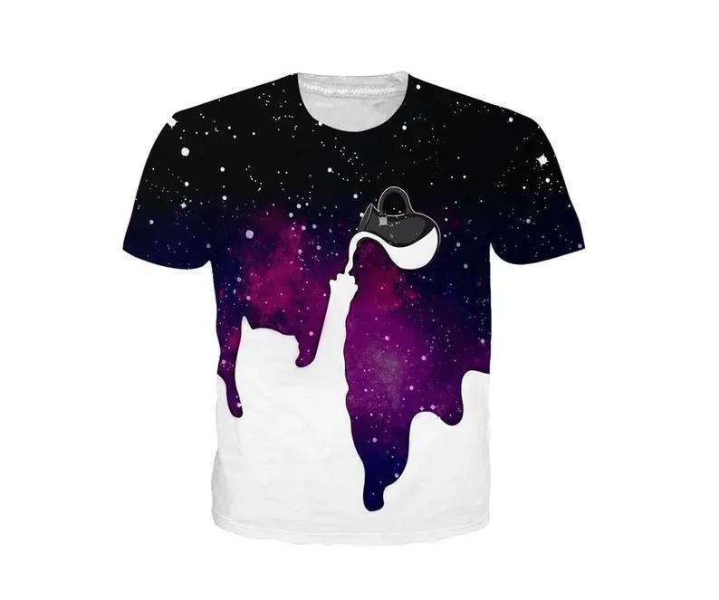 Creative cosmos milk cat animal all over print tshirt