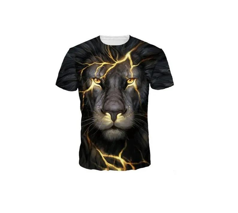 Creative lightning lion animal all over print tshirt