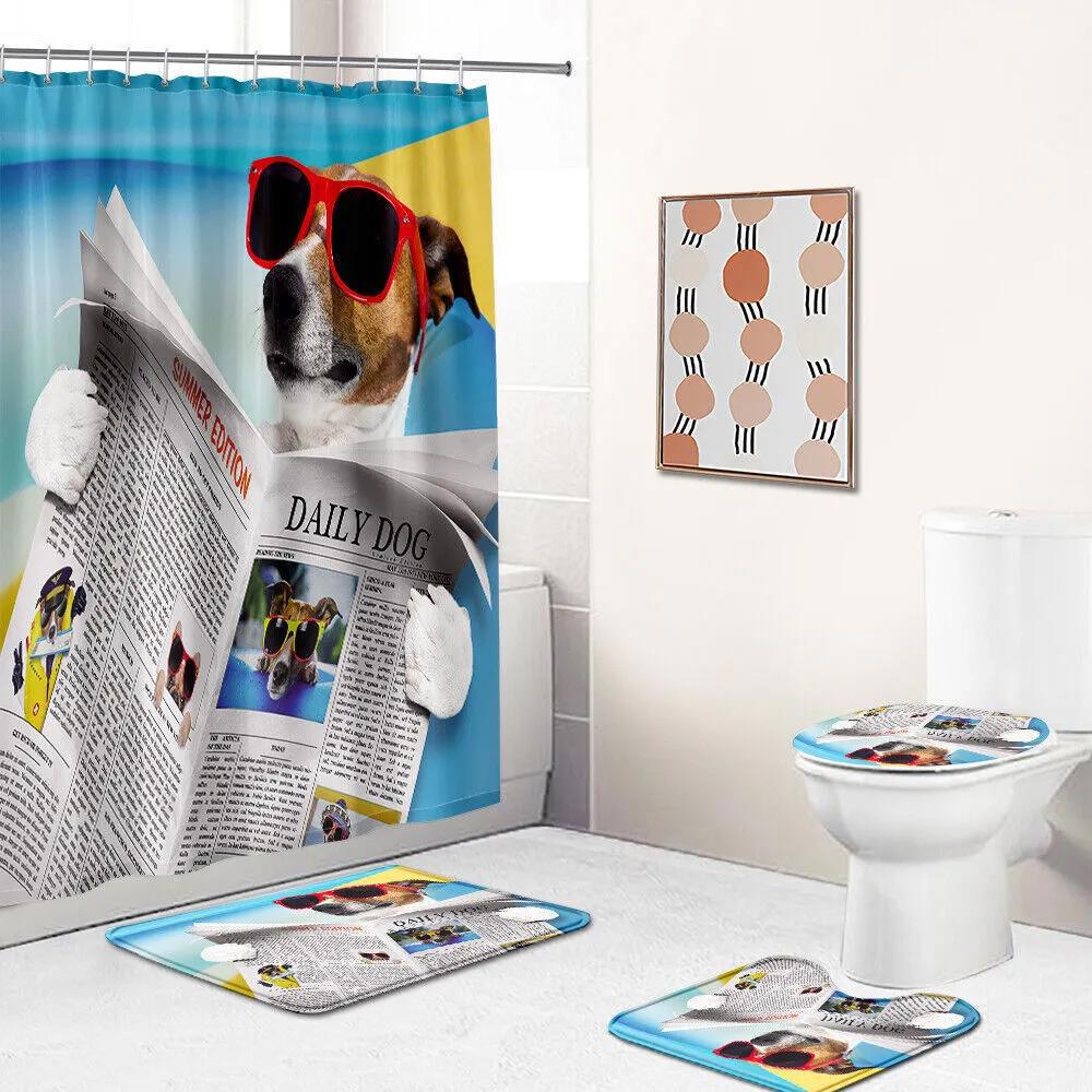 Dog bathroom rug set