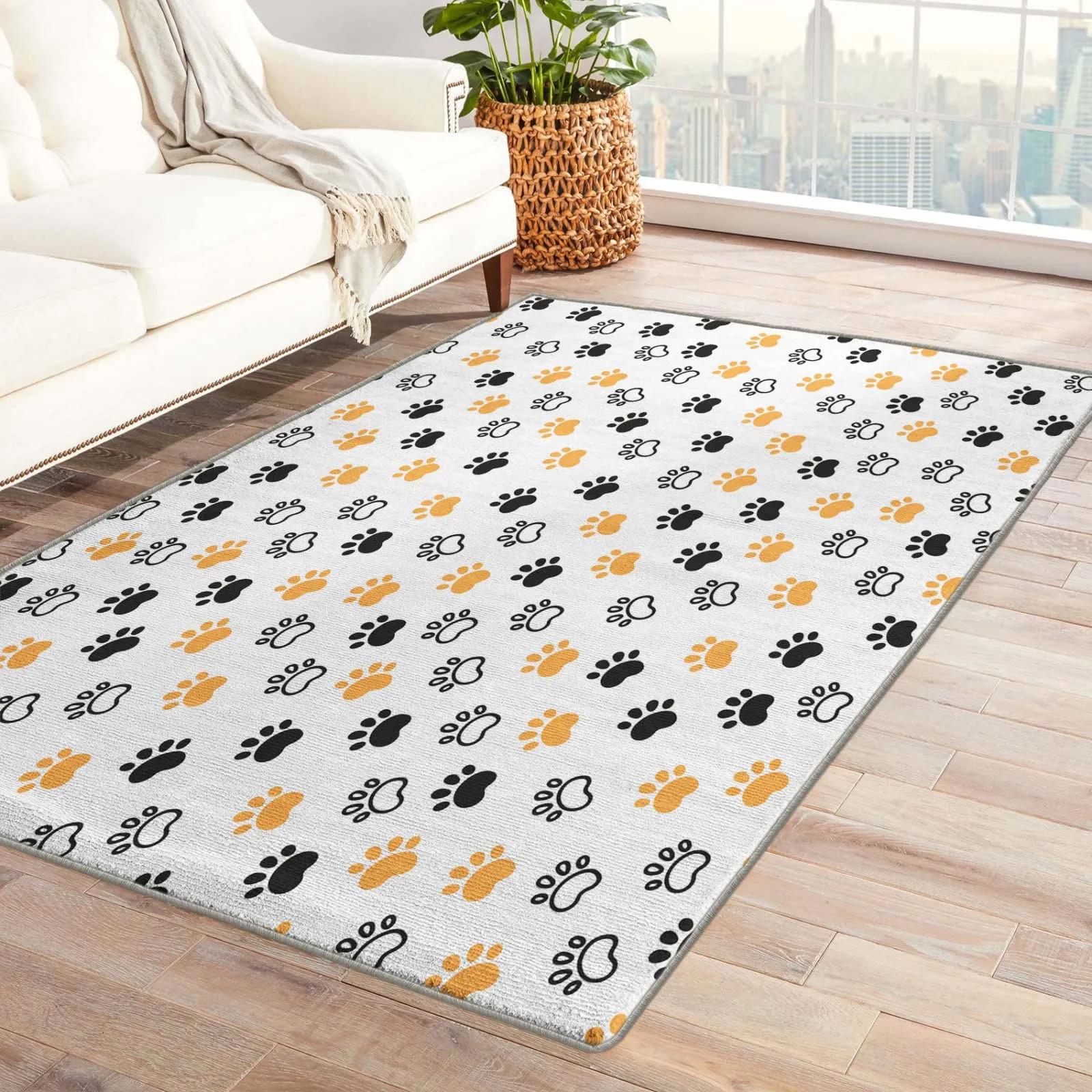 Dog paw print area rugs for bedroom living room