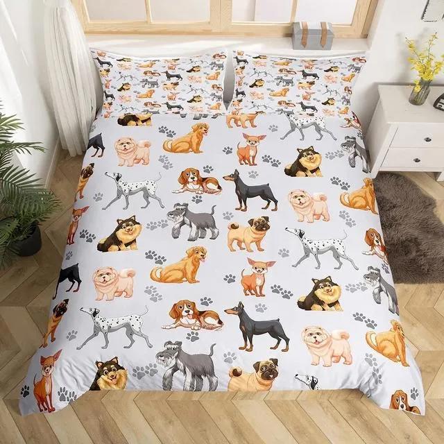 Kids cute dog bedding set