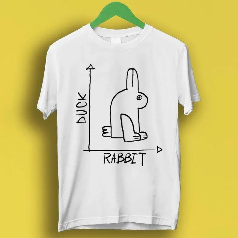 Rabbit duck drawing meme gift funny tee style unisex gamer cult music t shir