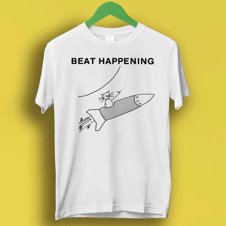 Beat happening cat and rocket rock meme gift funny tee