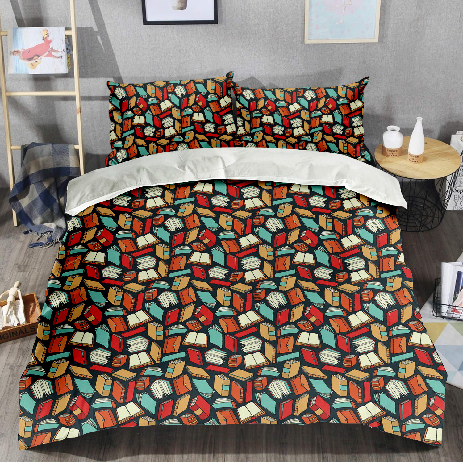 Book lovers bedding set