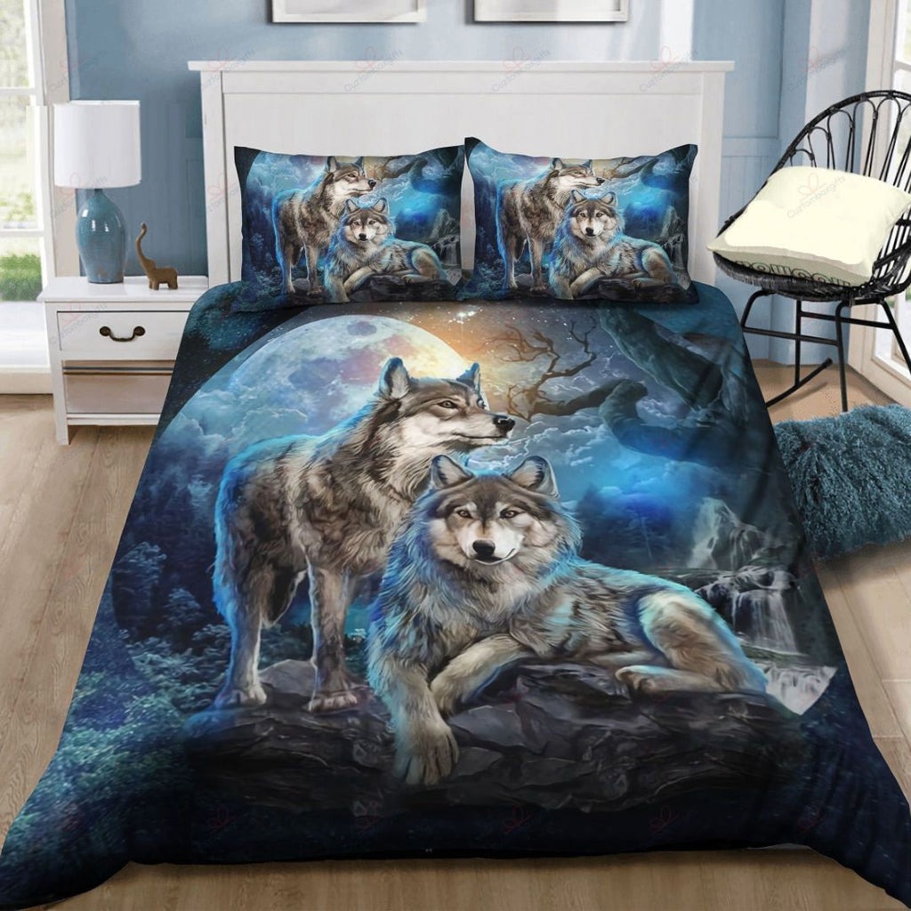 Cherokee wolf couple bedding set