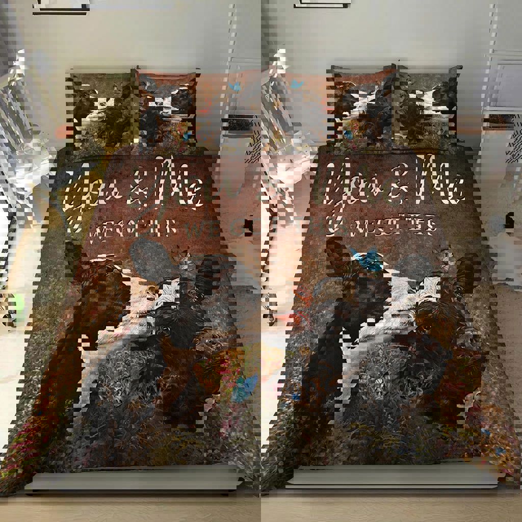 Cow couple bedding set you and me we got this
