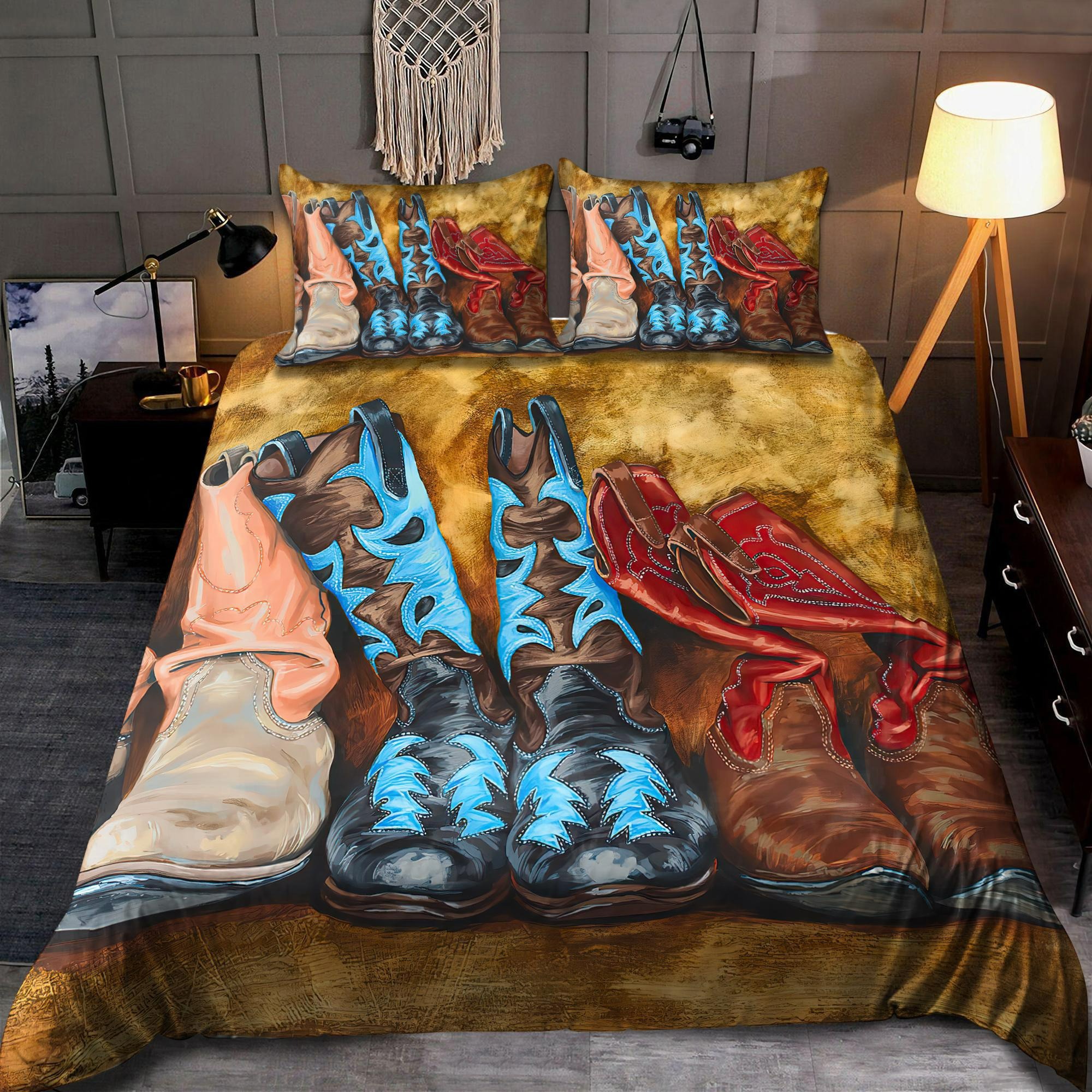 Cowboy boots bedding set
