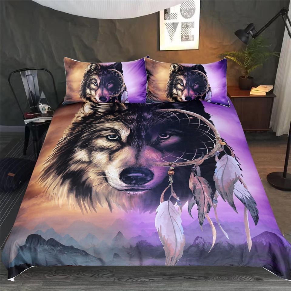Dreamcatcher wolf bedding set