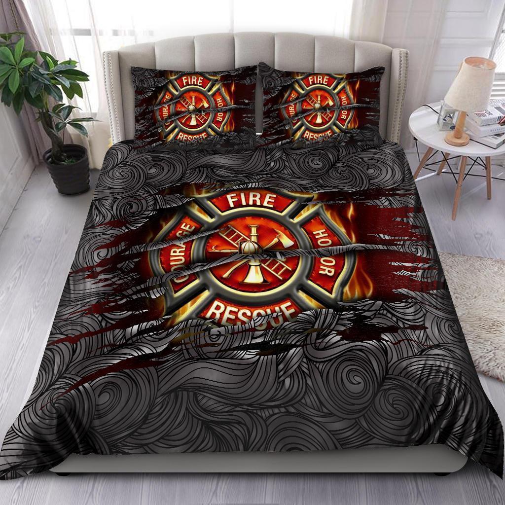 Firefighter bedding set firefighter symbol