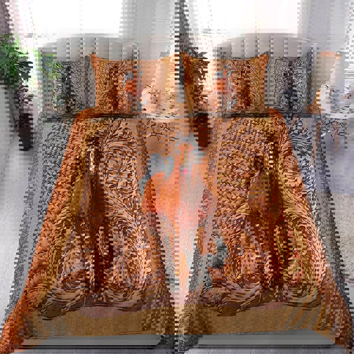 Horse bedding set wood horse