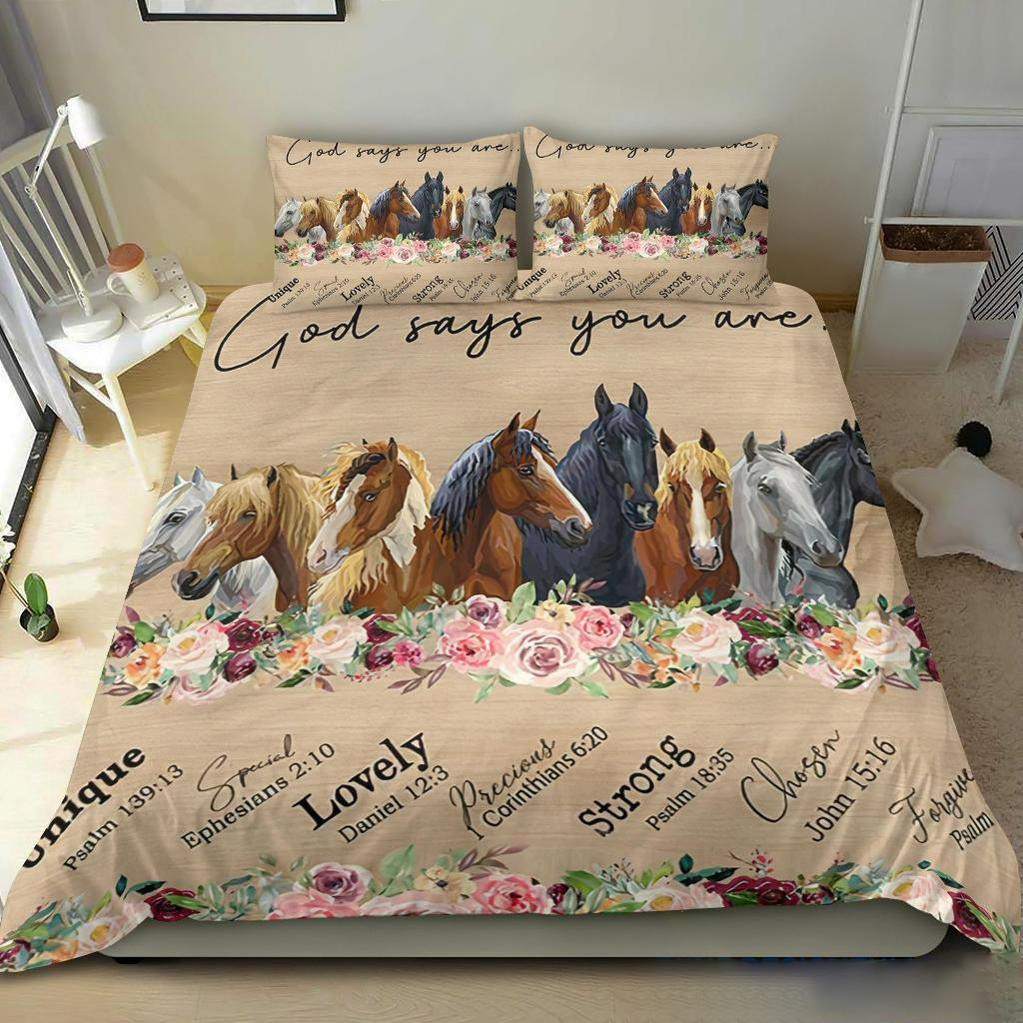 Horses bedding set god says you are