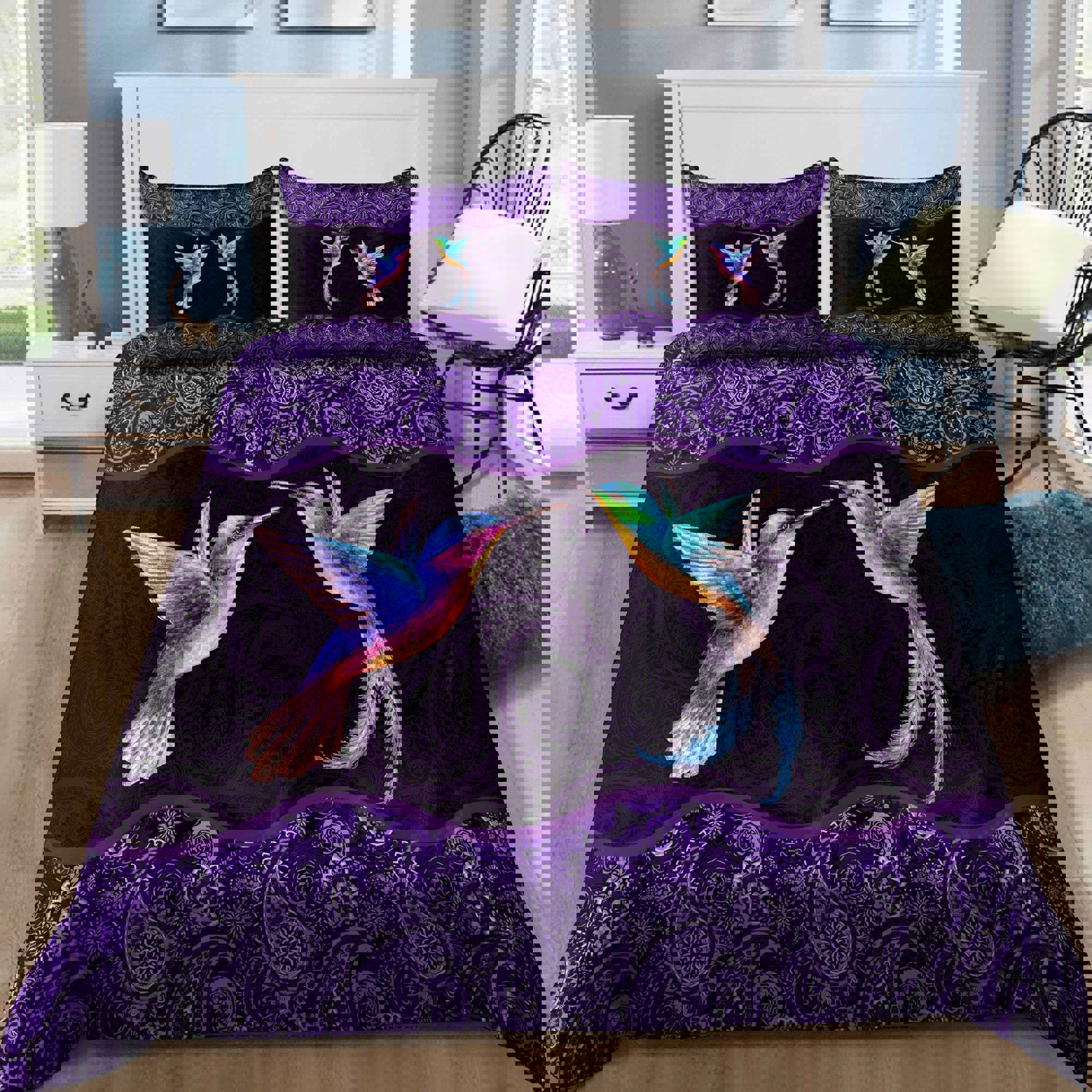 Hummingbird couple bedding set