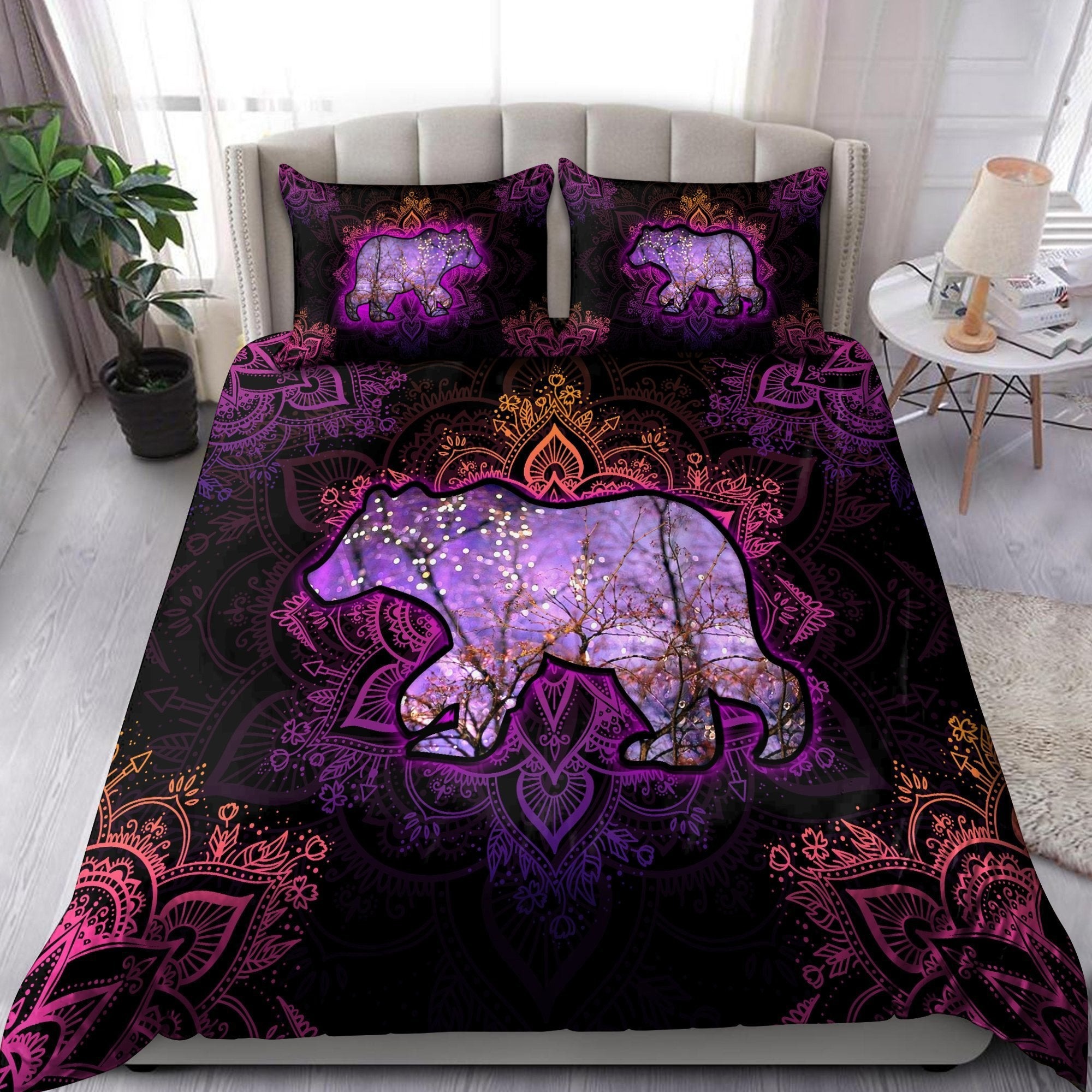 Mandala mama bear bedding set