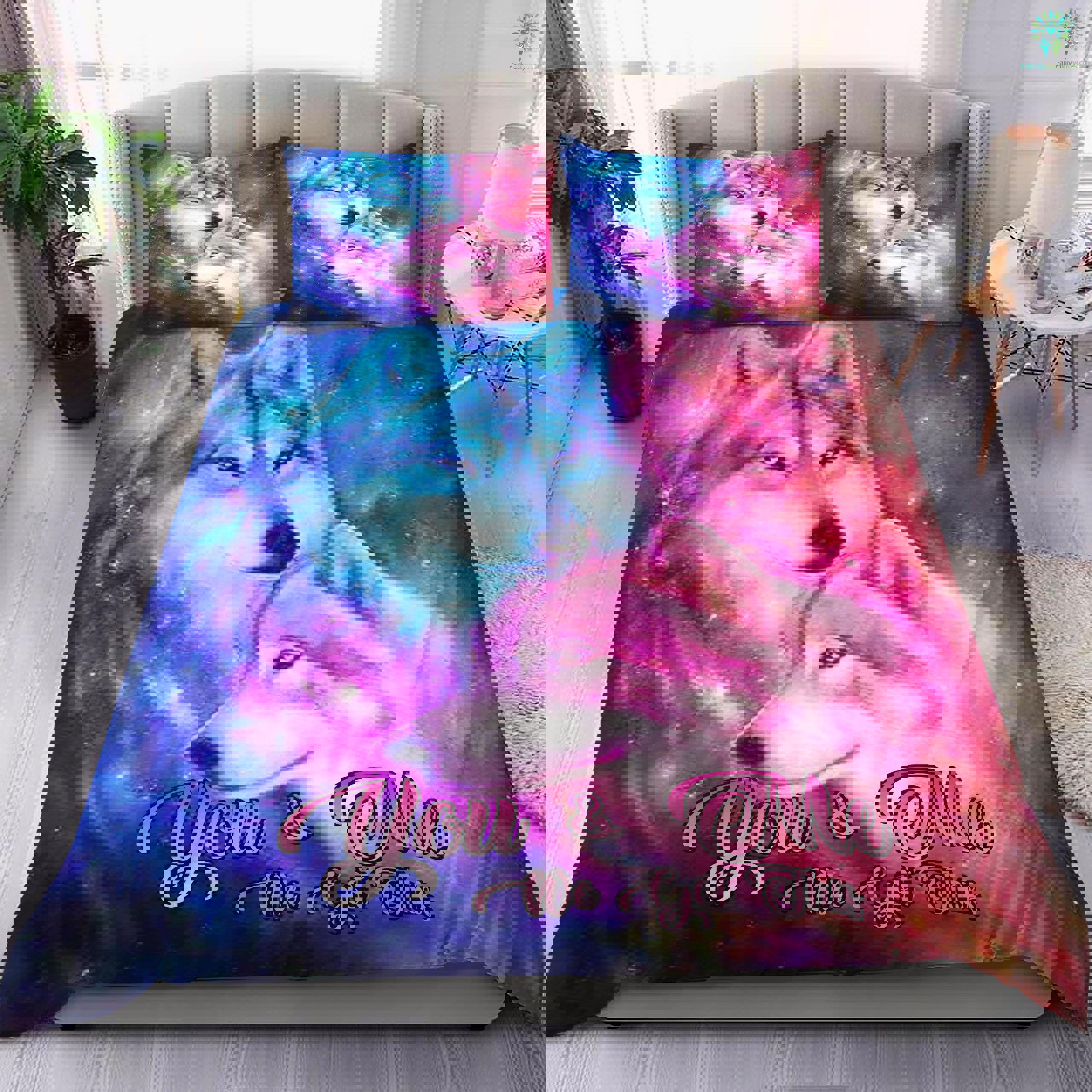 Wolf couple bedding set you and me we got this