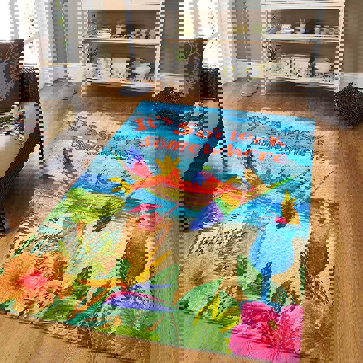 5 o’clock parrot tropical rug