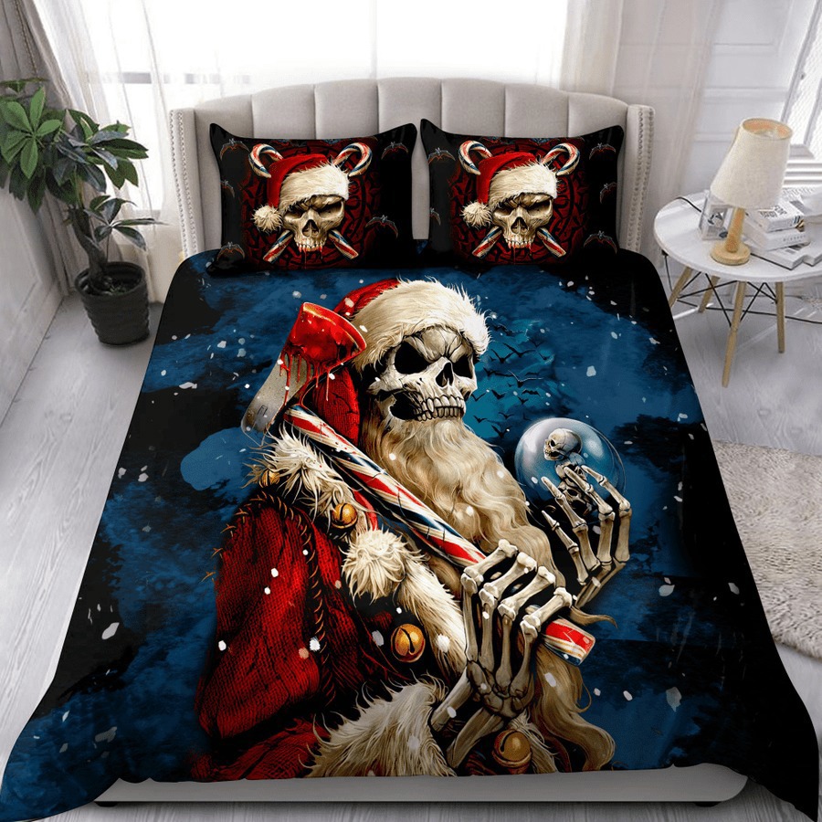 Christmas santa clause skull bedding set