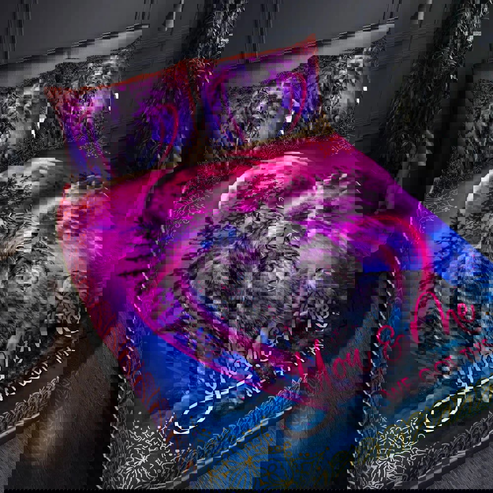 Couple wolf quilt set you and me we got this