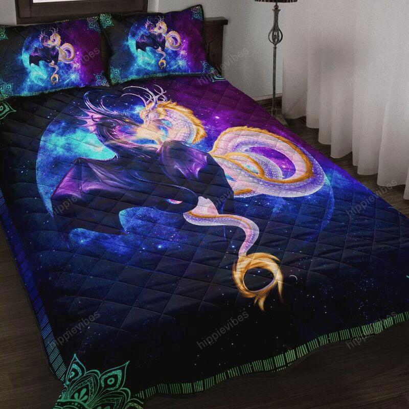 Dragon couple quilt set galaxy