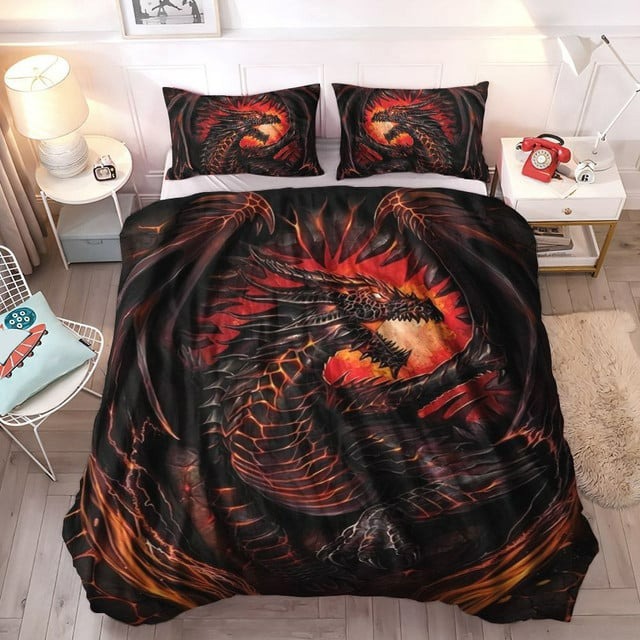 Fire dragon bedding set