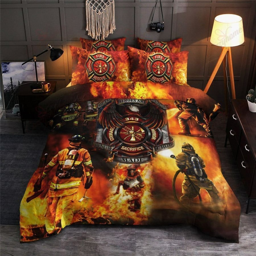 Firefighter bedding set courage honor sacrifice
