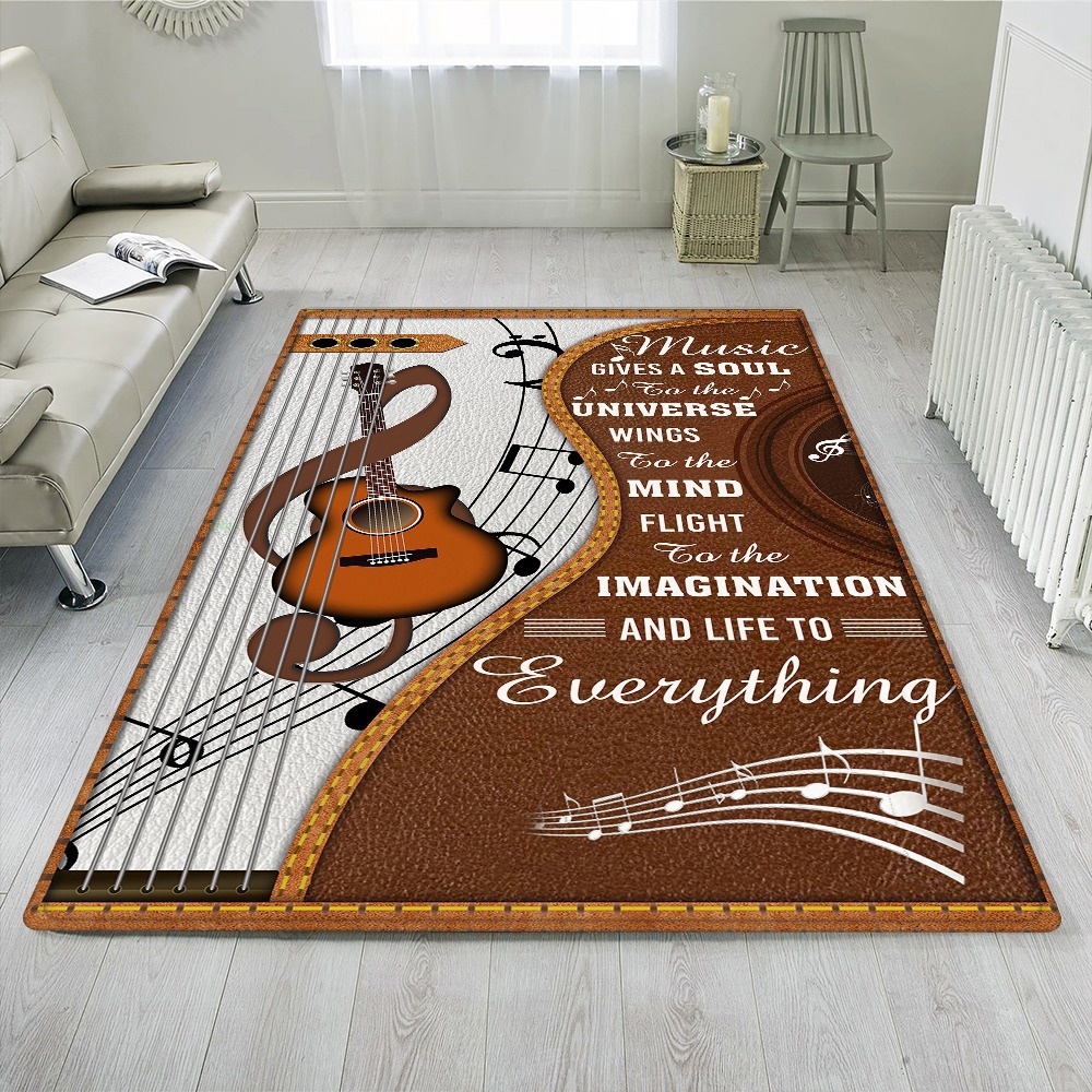 Guitar lovers rug music gives soul to the universe