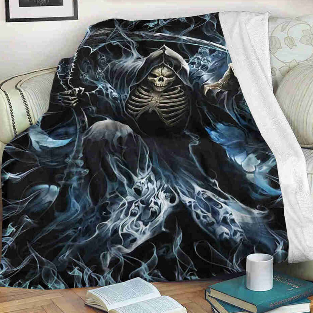 Horror skull blanket skull death fire