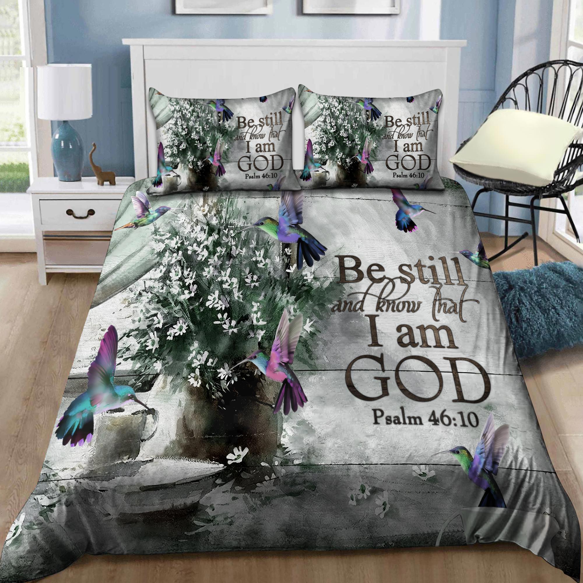 Hummingbird bedding set be still and know that i am god