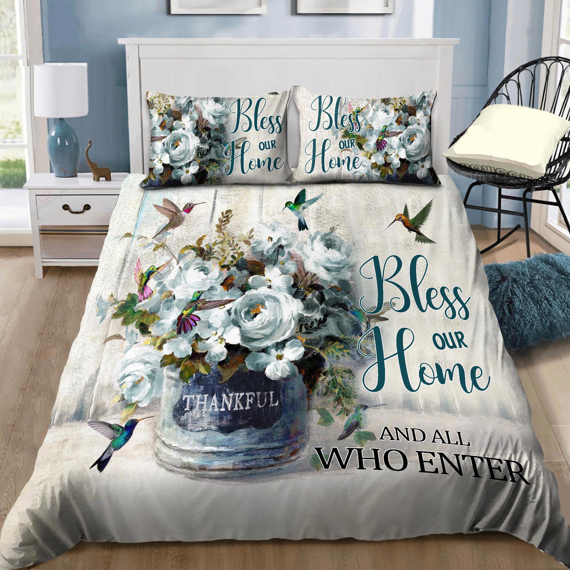 Hummingbird bedding set bless our home and all who enter