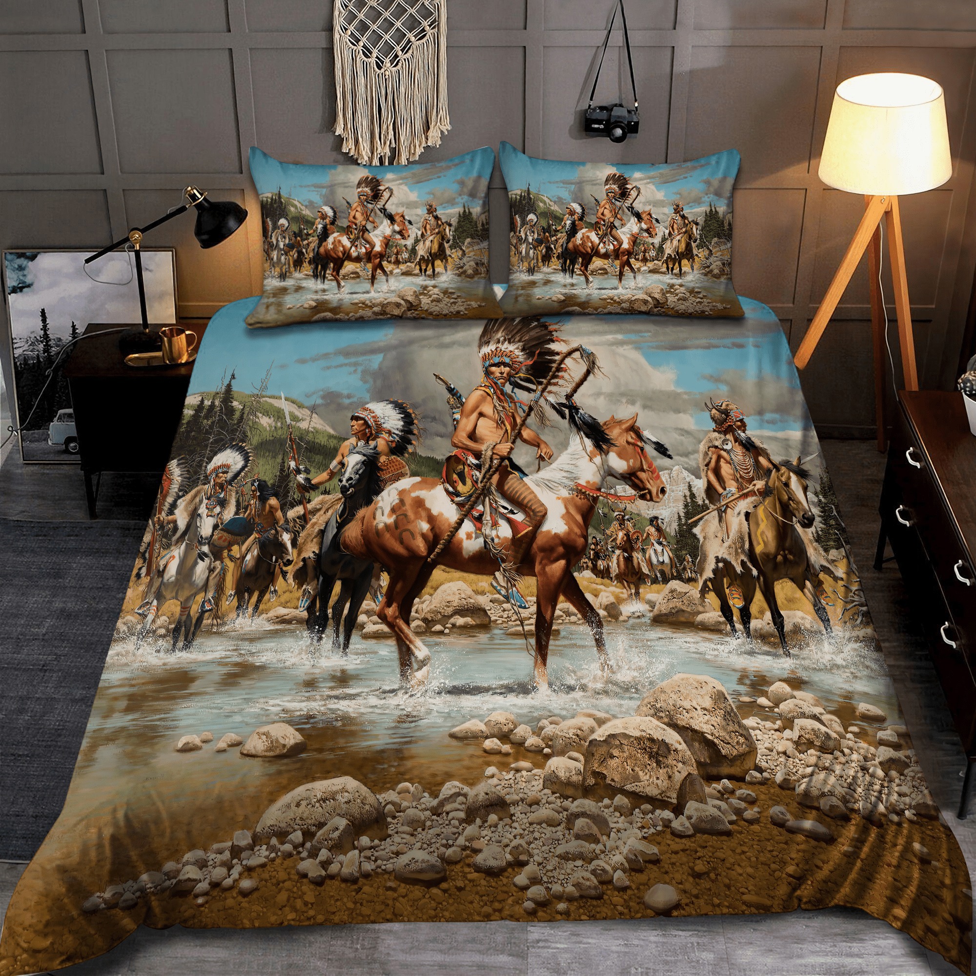 Native american bedding set horse