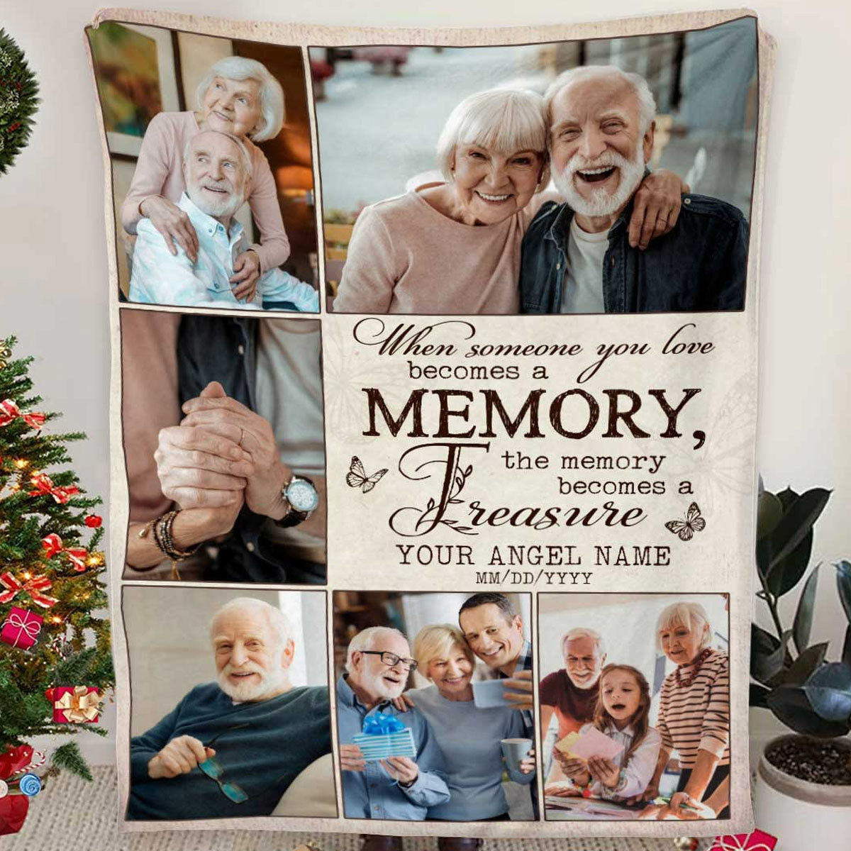 Personalized memorial family blanket when someone you love becomes a memory