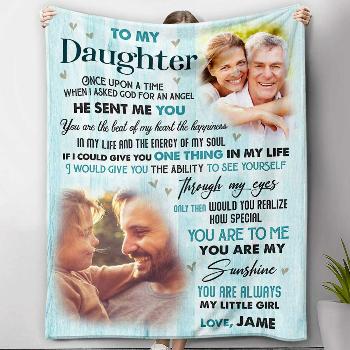 Personalized to my daughter blanket when i asked god an angel he sent me you