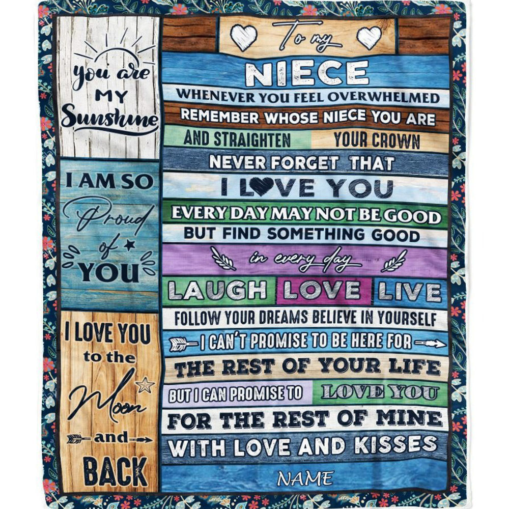 Personalized to my niece blanket whenever you feel overwhelmed