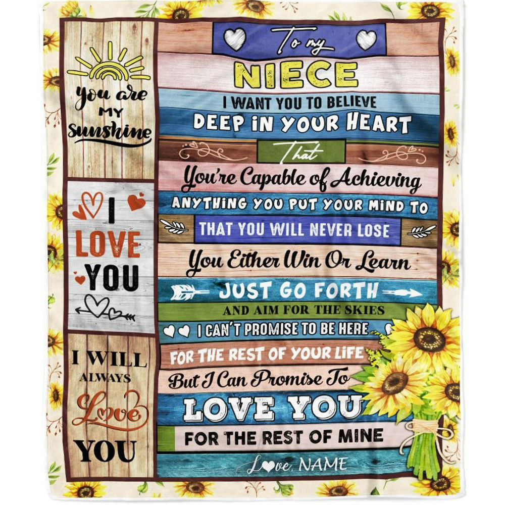 Personalized to my niece blanket you’re capable of achieving anything