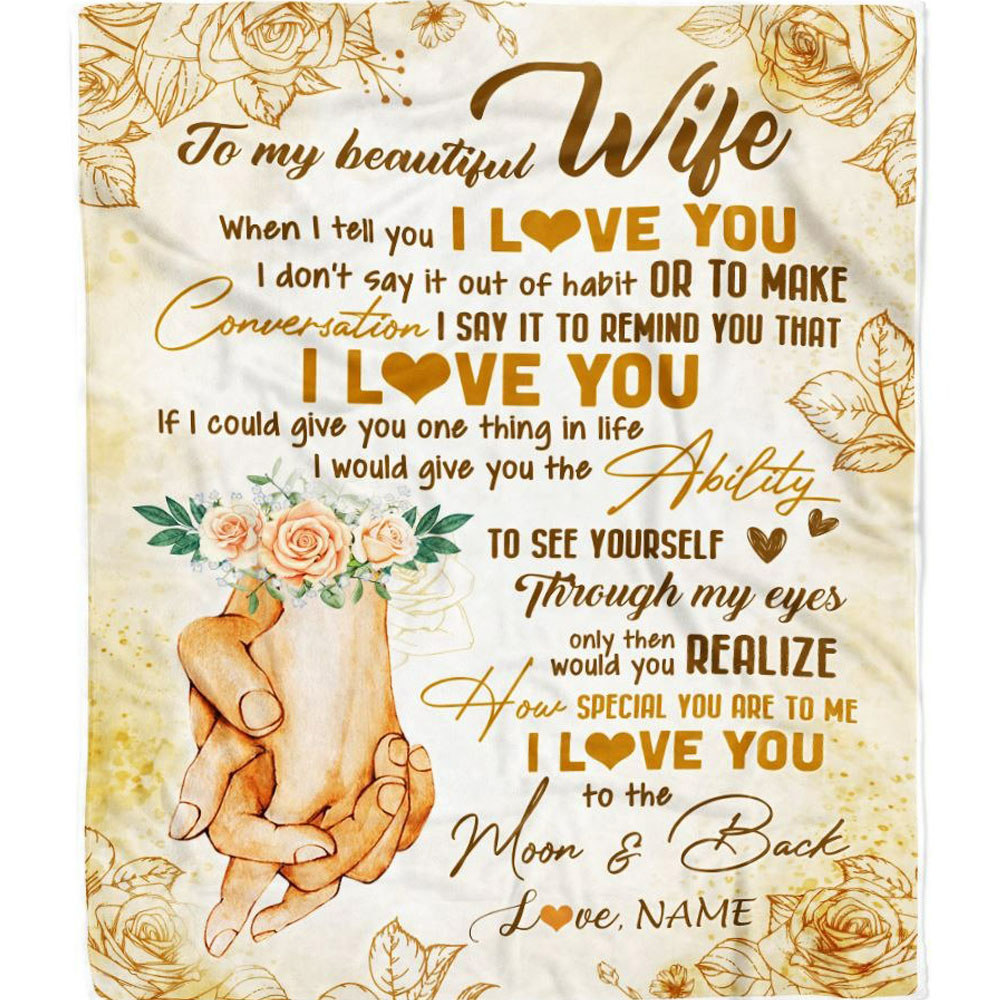 Personalized to my wife blanket how special you are to me