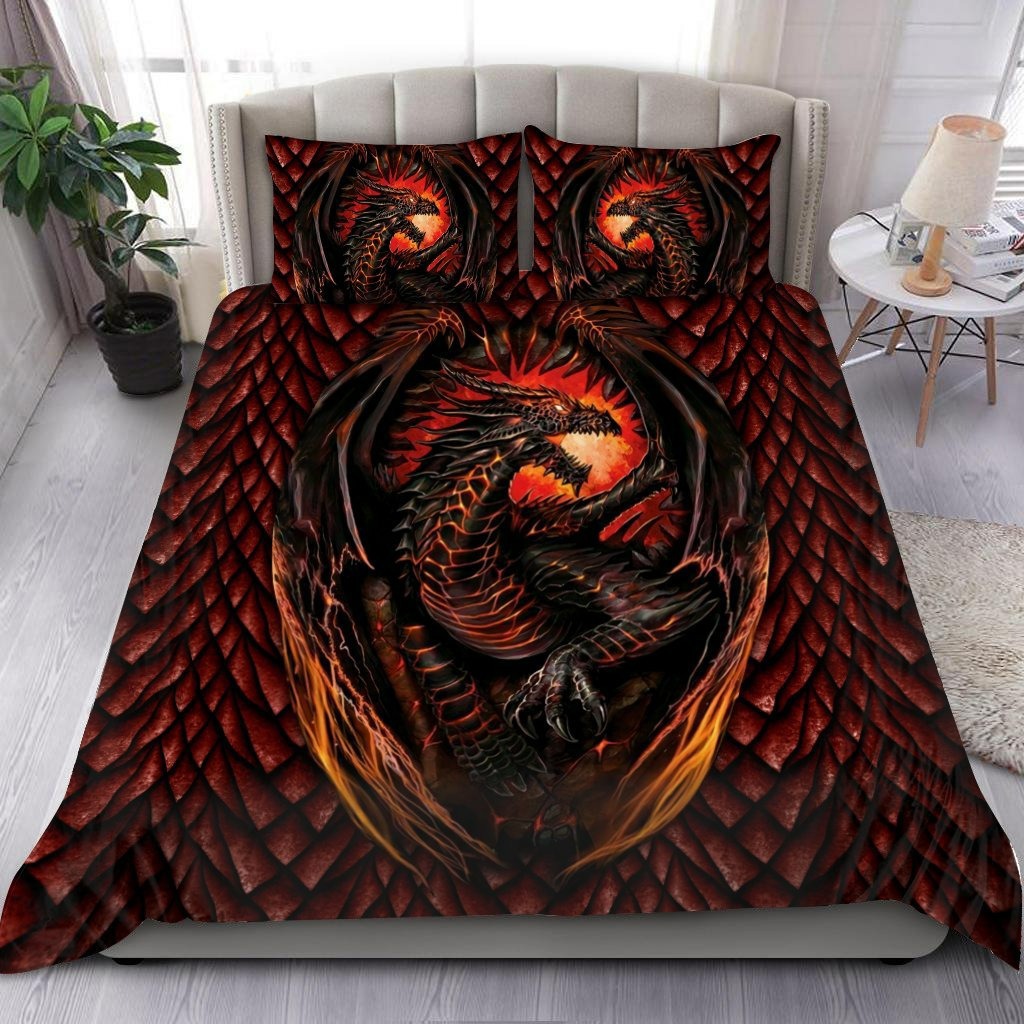 Red dragon bedding set