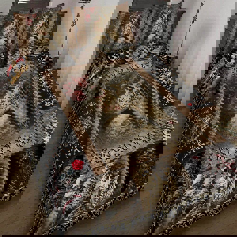 Skull couple quilt set you and me we got this