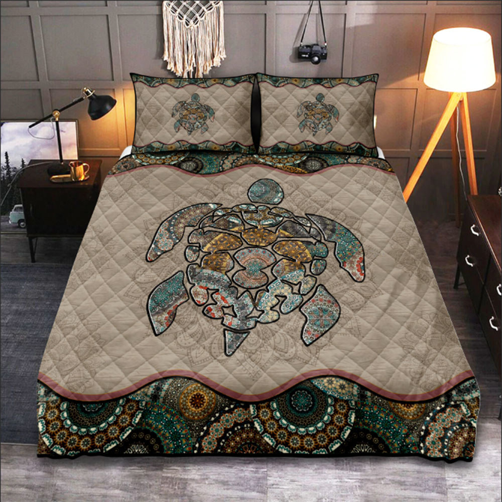 Turtle quilt set mandala