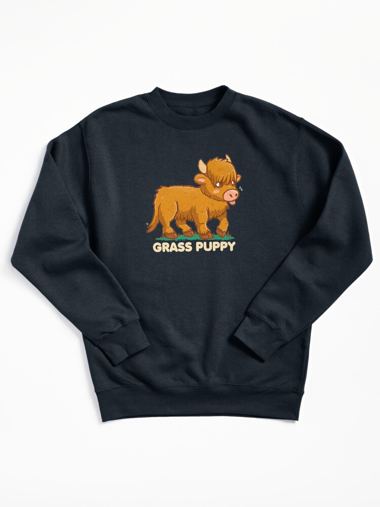 Grass Puppy - Scottish Highland Cow Pullover Sweatshirt