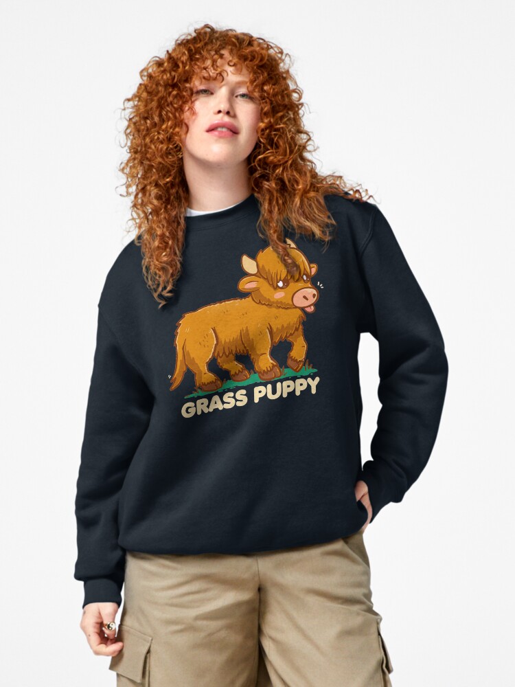 Grass Puppy - Scottish Highland Cow Pullover Sweatshirt