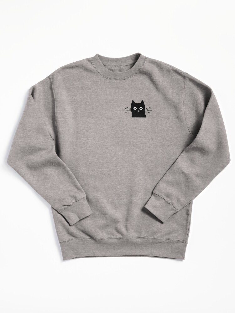 Black Cat Face Pullover Sweatshirt
