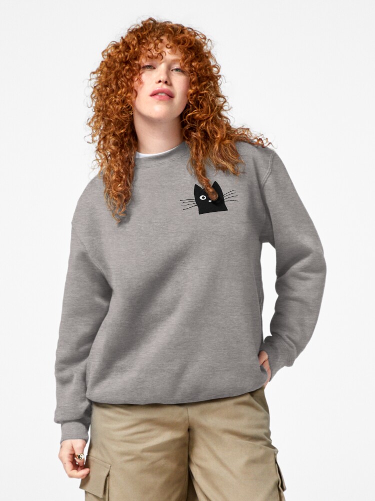 Black Cat Face Pullover Sweatshirt